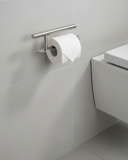 Matt gebürsteter Toilettenpapierhalter aus Edelstahl - Ansicht 1
