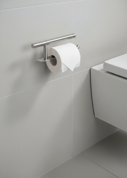 Matt gebürsteter Toilettenpapierhalter aus Edelstahl - Ansicht 1