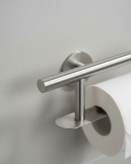 Matt gebürsteter Toilettenpapierhalter aus Edelstahl - Ansicht 4