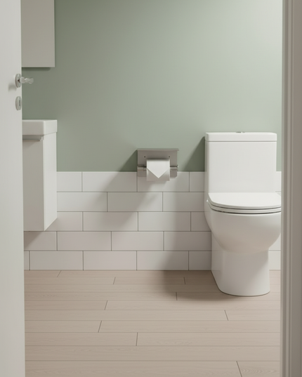 Toilettenpapierhalter aus Edelstahl mit Ablage - ohne Bohren - Ansicht 3