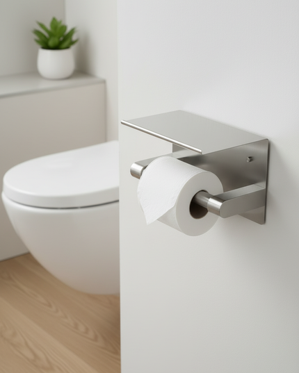 Toilettenpapierhalter aus Edelstahl in Silber Metallic - Ansicht 2