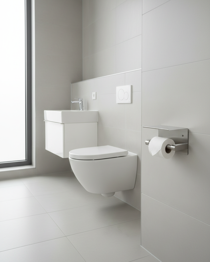 Toilettenpapierhalter aus Edelstahl in Silber Metallic - Ansicht 3