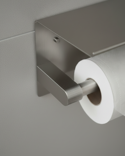 Toilettenpapierhalter aus Edelstahl in Silber Metallic - Ansicht 4