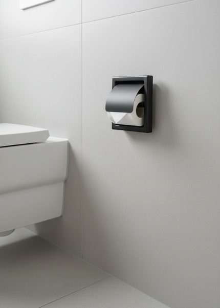 Eingebauter Toilettenpapierhalter - sauber integriert - Ansicht 1
