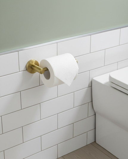 Toilettenpapierhalter Gold und die goldene Stange - im Bad - Ansicht 1
