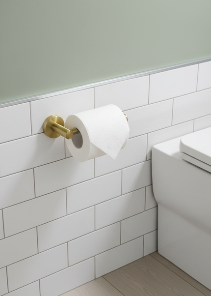 Toilettenpapierhalter Gold und die goldene Stange - im Bad - Ansicht 1
