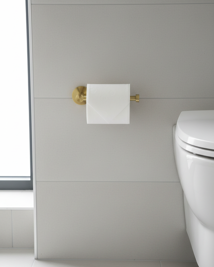 Toilettenpapierhalter Gold und die goldene Stange - im Bad - Ansicht 2