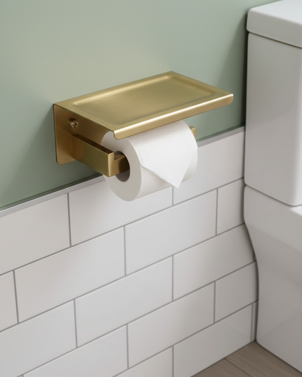 Hochwertiger Toilettenpapierhalter in Gold - für Ihr Bad - Ansicht 1