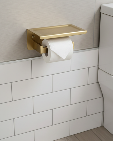 Hochwertiger Toilettenpapierhalter in Gold - für Ihr Bad - Ansicht 2