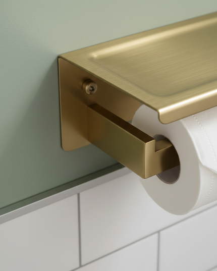 Hochwertiger Toilettenpapierhalter in Gold - für Ihr Bad - Ansicht 4