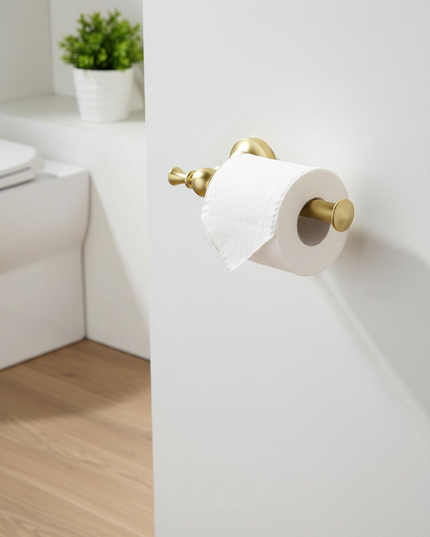 Matter Toilettenpapierhalter in Gold - für Ihr Bad - Ansicht 1