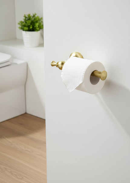 Matter Toilettenpapierhalter in Gold - für Ihr Bad - Ansicht 1
