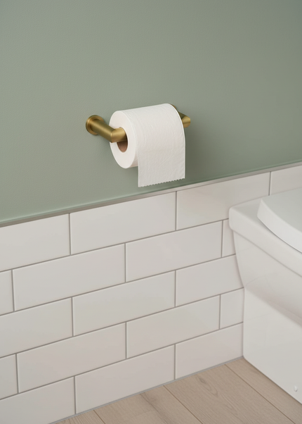 Moderner Toilettenpapierhalter in Gold - rostfrei und edel - Ansicht 1