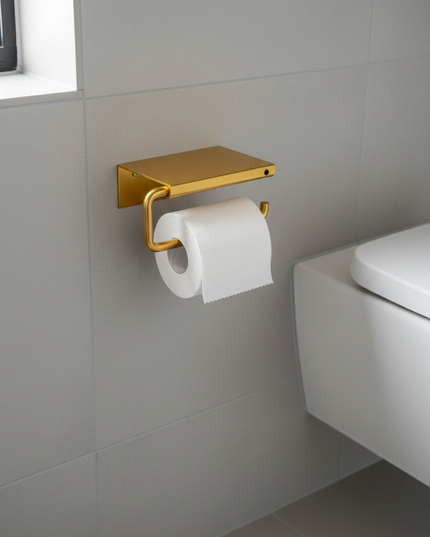 Toilettenpapierhalter in Gold für offene Wand - Ansicht 1
