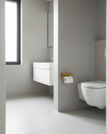 Toilettenpapierhalter in Gold für offene Wand - Ansicht 3
