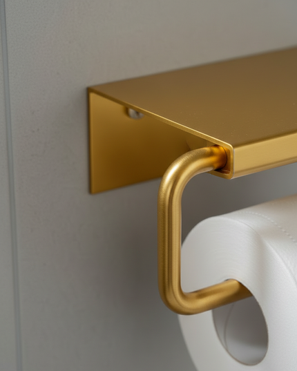 Toilettenpapierhalter in Gold für offene Wand - Ansicht 4