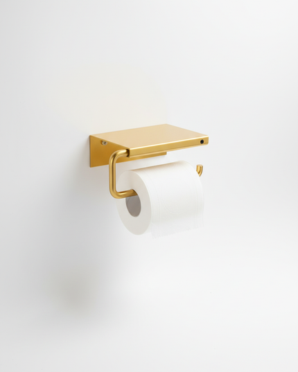 Toilettenpapierhalter in Gold für offene Wand - Ansicht 5