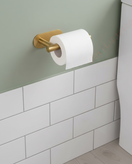 Toilettenpapierhalter in Gold ohne Bohren - edler Badakzent - Ansicht 1