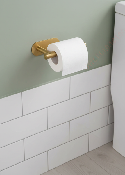 Toilettenpapierhalter in Gold ohne Bohren - edler Badakzent - Ansicht 1