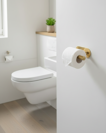 Sportlich eleganter Toilettenpapierhalter in Gold - Ansicht 3