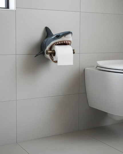 Lustiger Toilettenpapierhalter - Haifisch-Design fürs Bad - Ansicht 1