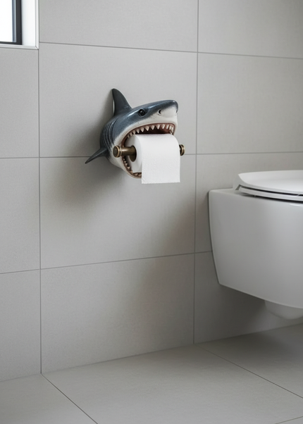 Lustiger Toilettenpapierhalter - Haifisch-Design fürs Bad - Ansicht 1