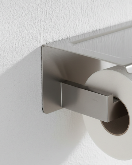 Toilettenpapierhalter mit Ablage aus gebürstetem Edelstahl - Ansicht 4