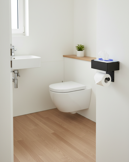 Toilettenpapierhalter mit Feuchttücherbox aus Edelstahl - Ansicht 3