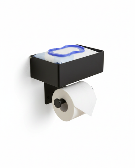 Toilettenpapierhalter mit Feuchttücherbox aus Edelstahl - Ansicht 5