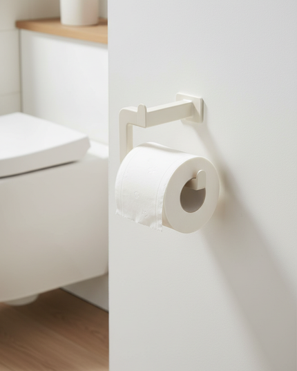 Weißer Toilettenpapierhalter mit Saugnapf - hält zuverlässig - Ansicht 1