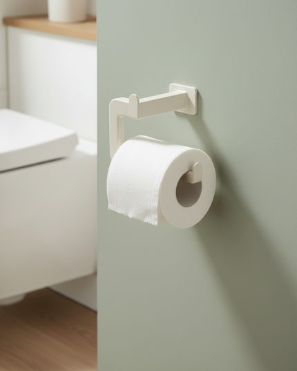 Weißer Toilettenpapierhalter mit Saugnapf - hält zuverlässig - Ansicht 2