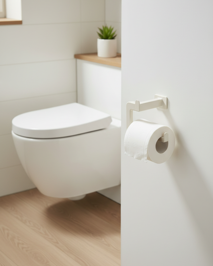 Weißer Toilettenpapierhalter mit Saugnapf - hält zuverlässig - Ansicht 3
