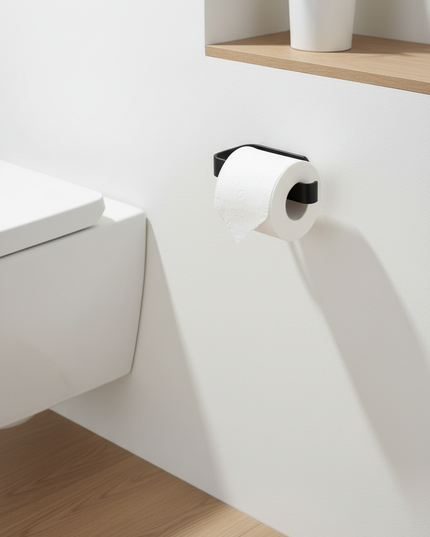 Schwarzer selbstklebender Toilettenpapierhalter - Ansicht 2