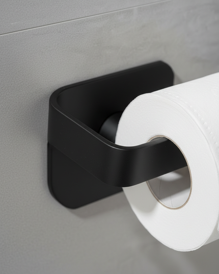 Schwarzer selbstklebender Toilettenpapierhalter - Ansicht 4