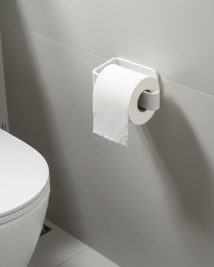Weißer selbstklebender Toilettenpapierhalter - ohne Bohren - Ansicht 1