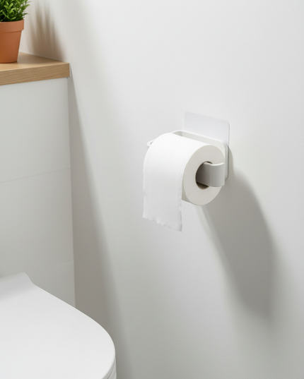 Weißer selbstklebender Toilettenpapierhalter - ohne Bohren - Ansicht 2