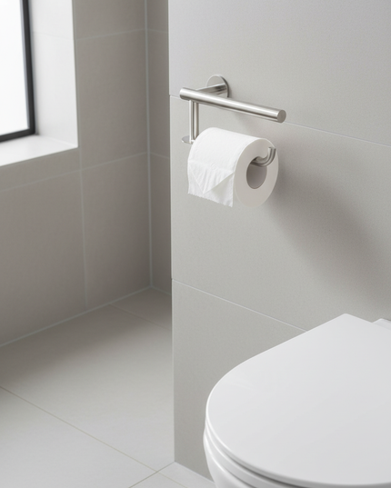 Toilettenpapierhalter aus Edelstahl in Silber - für Ihr Bad - Ansicht 1