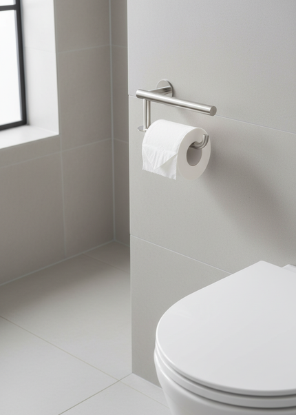 Toilettenpapierhalter aus Edelstahl in Silber - für Ihr Bad - Ansicht 1