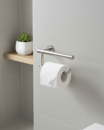 Toilettenpapierhalter aus Edelstahl in Silber - für Ihr Bad - Ansicht 2