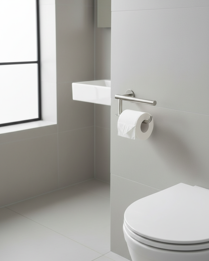 Toilettenpapierhalter aus Edelstahl in Silber - für Ihr Bad - Ansicht 3