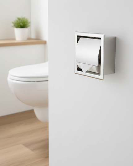 Toilettenpapierhalter in Silber - für ein aufgeräumtes Bad - Ansicht 1