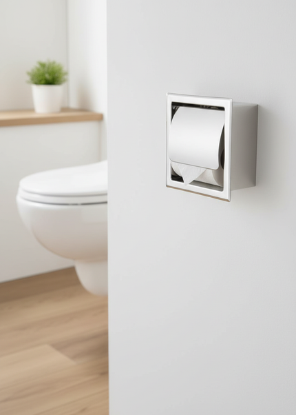 Toilettenpapierhalter in Silber - für ein aufgeräumtes Bad - Ansicht 1