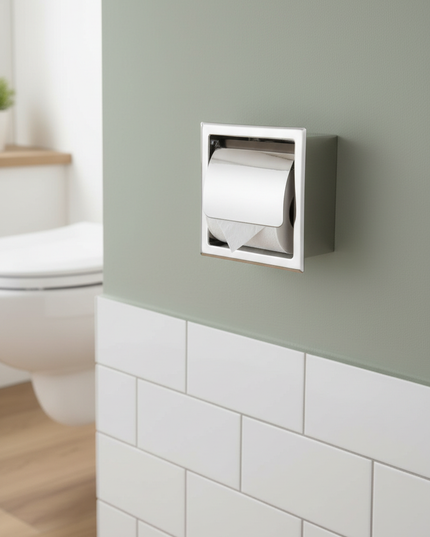 Toilettenpapierhalter in Silber - für ein aufgeräumtes Bad - Ansicht 2