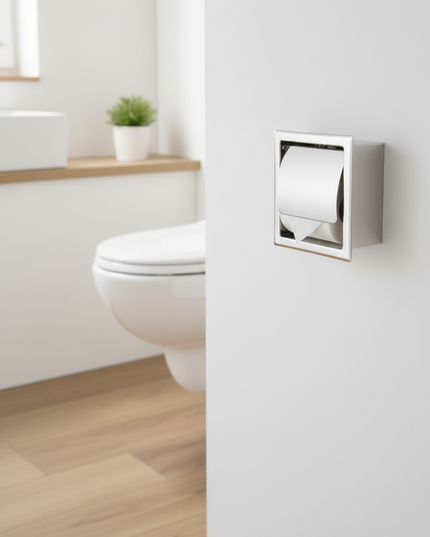 Toilettenpapierhalter in Silber - für ein aufgeräumtes Bad - Ansicht 3