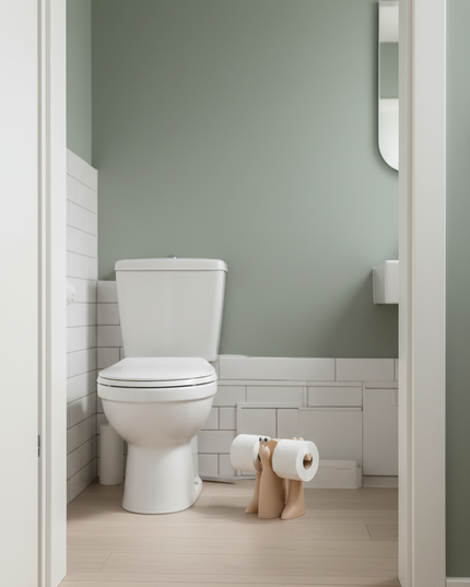Stehender Toilettenpapierhalter in Beige - zum Schmunzeln - Ansicht 3