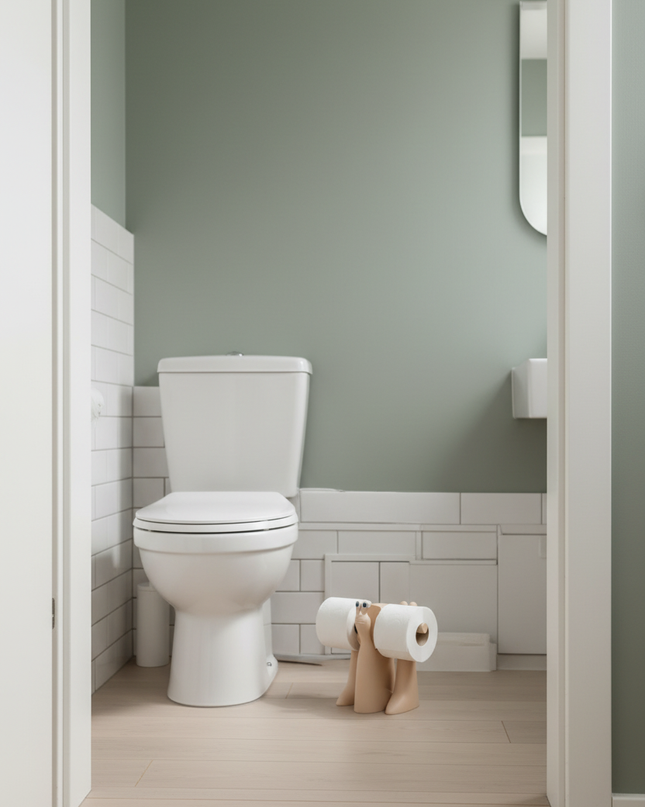 Stehender Toilettenpapierhalter in Beige - zum Schmunzeln - Ansicht 3