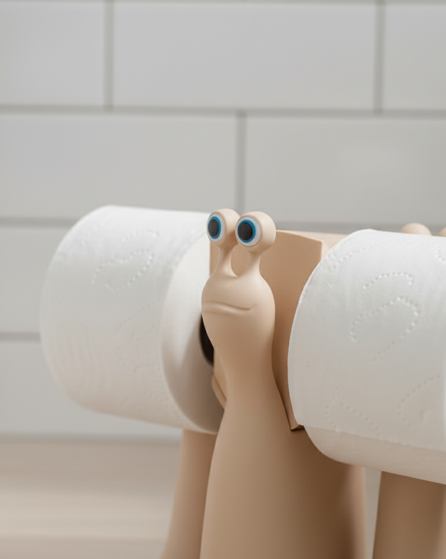 Stehender Toilettenpapierhalter in Beige - zum Schmunzeln - Ansicht 4