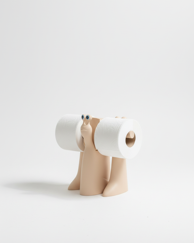 Stehender Toilettenpapierhalter in Beige - zum Schmunzeln - Ansicht 5
