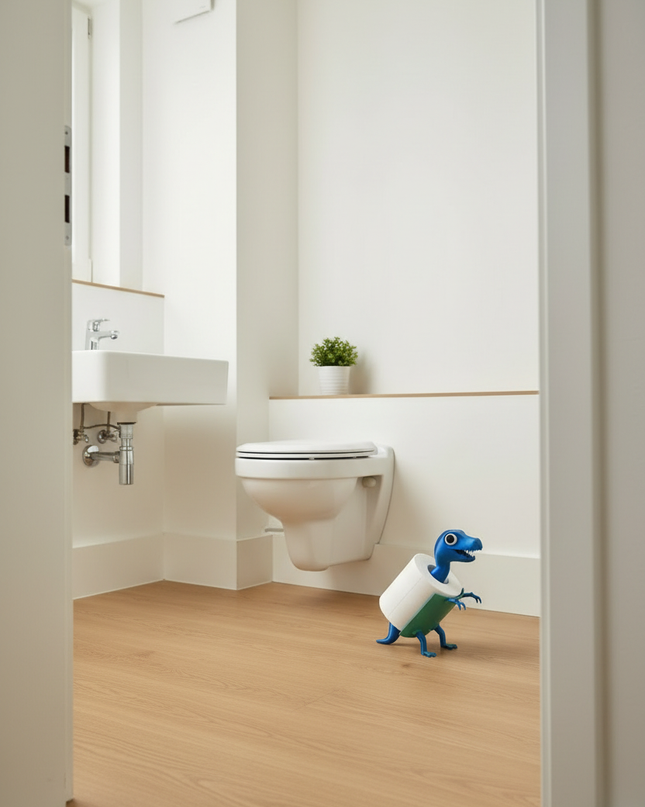 Stehender Toilettenpapierhalter in Blau - Dino fürs Bad - Ansicht 3