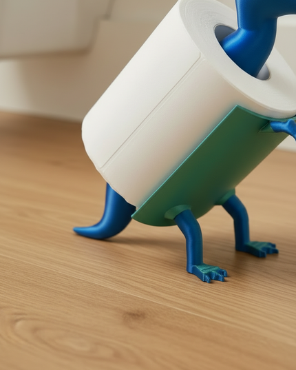 Stehender Toilettenpapierhalter in Blau - Dino fürs Bad - Ansicht 4